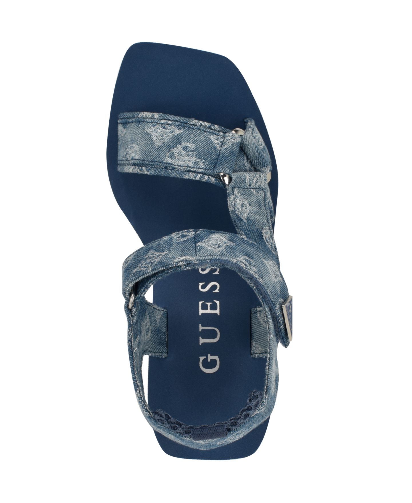 Женские сандалии GUESS Daysa Quattro-G Strappy Eva Wedge, цвет: Синий джинсовый — фото 4