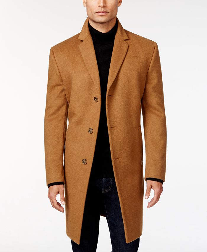 Kenneth Cole Reaction Men's Raburn Wool-Blend Over Coat Slim-Fit - Macy's