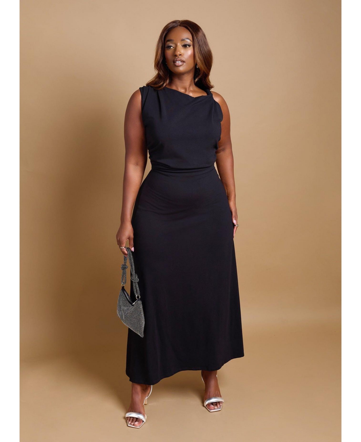 Women's Delilah Knotted A Line Maxi Dress - Black