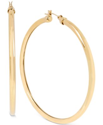 Hint of Gold - Tube Hoop Earrings in 14k Gold-Plated Metal
