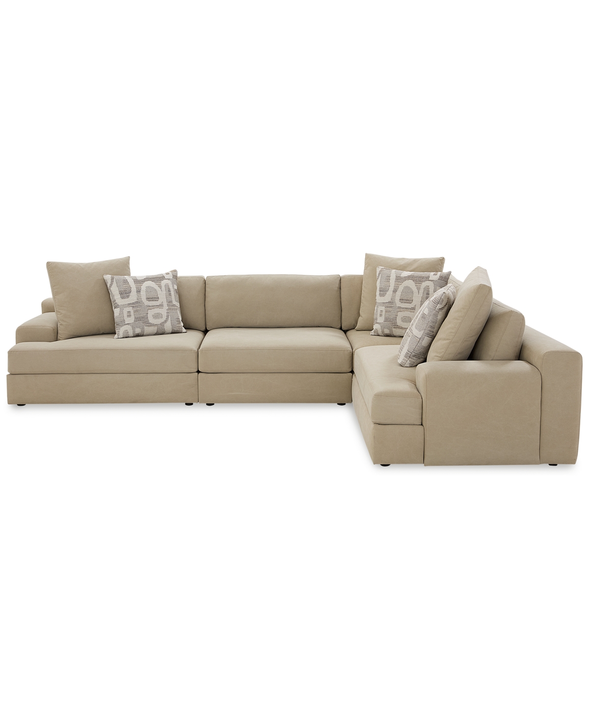 Macy's Klarke 4-pc. L Sectional, Exclusively At  In Platinum