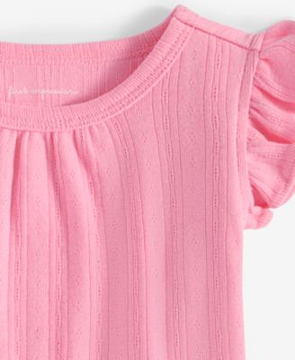 Baby Girls Mix and Match Solid Pointelle Flutter-Sleeve Top, Exclusively at Macy's