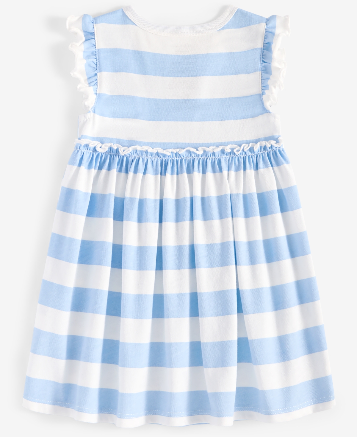 First Impressions Baby Girls Bold Stripe Dress, Exclusively At Macy's In Blue Whisper