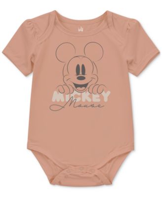 Baby Mickey Mouse Short-Sleeve Bodysuits, 3 Pack