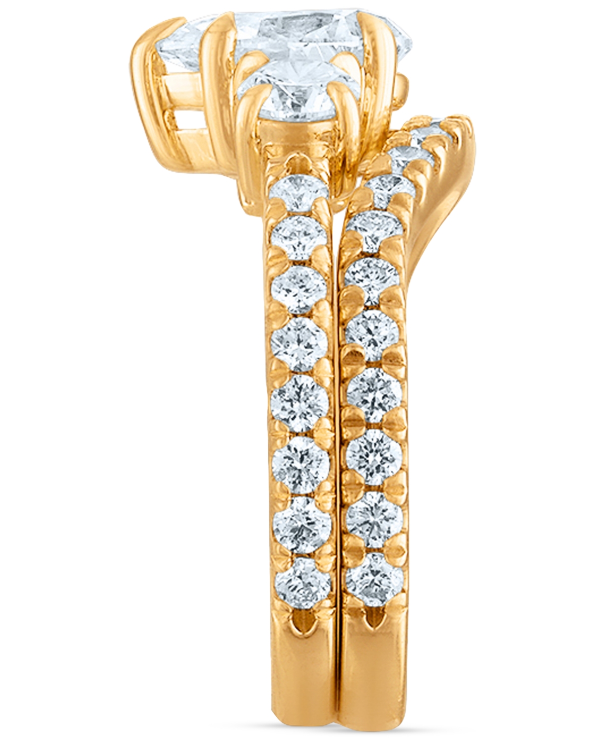 Macy's Diamond Three-stone Bridal Set (2-1/4 Ct. T.w.) In 14k Yellow Gold In Yellow Gold