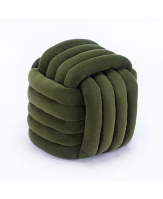 Chenille Fabric Modern Knot Design Ottoman, Comfortable Footstool for Living Room and Bedroom-The Pop Home