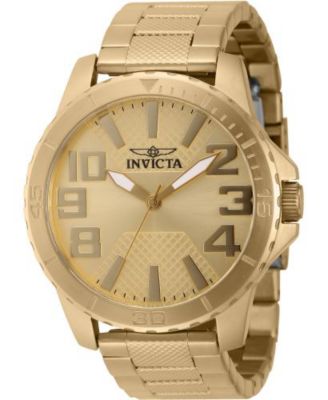 Men's 46306 Speedway Quartz 3 Hand Gold Dial Watch