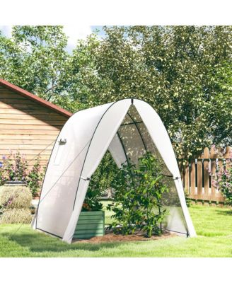 Walk-In Hoop House house with bags, 6' x 6' x 6.6',