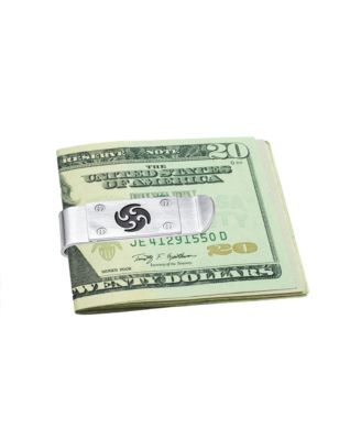 Black Whirling Spinning Symbol Blade Ninja Star Money Clip Credit Card Graduation Stainless Steel