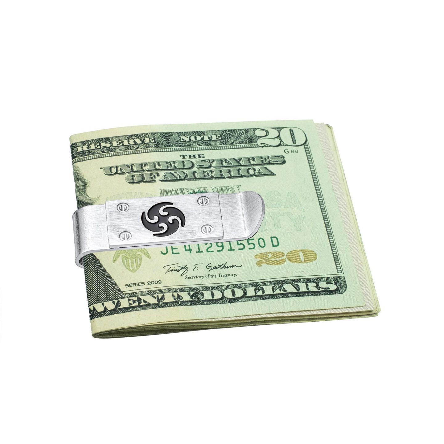 Мужской кошелёк Bling Jewelry Black Whirling Ninja Throwing Star Money Clip Card Holder Stainless Steel, цвет: Серебряный — фото 3