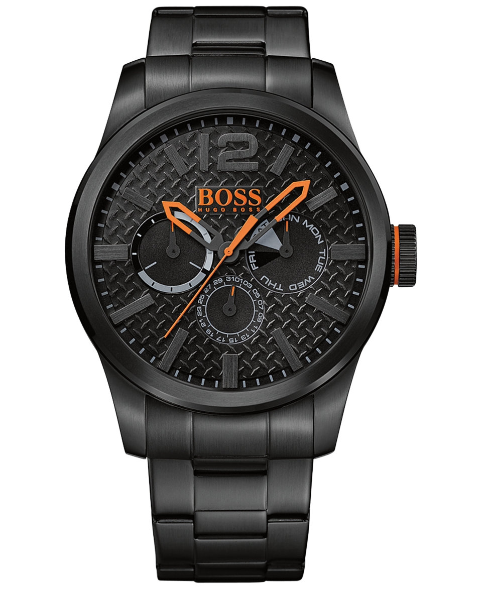 BOSS Orange Mens Chronograph Paris Black Ion Plated Stainless Steel