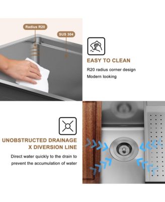 31inch L x 19inch W Undermount Kitchen Sink with Accessories