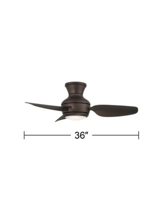 36" Whirl Modern Indoor Outdoor Ceiling Fan 3 Blade LED Light Remote Control Emperial Bronze Finish Bedroom Hugger
