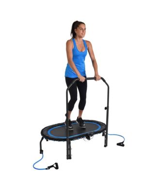 Stamina InTone Oval Fitness Rebounder Trampoline for Cardio with Handlebars