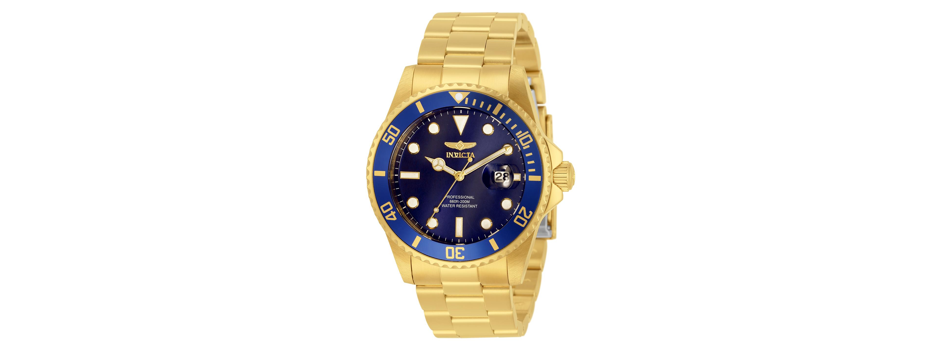 Invicta Men's 33270 Pro Diver Quartz 3 Hand Blue Dial Watch