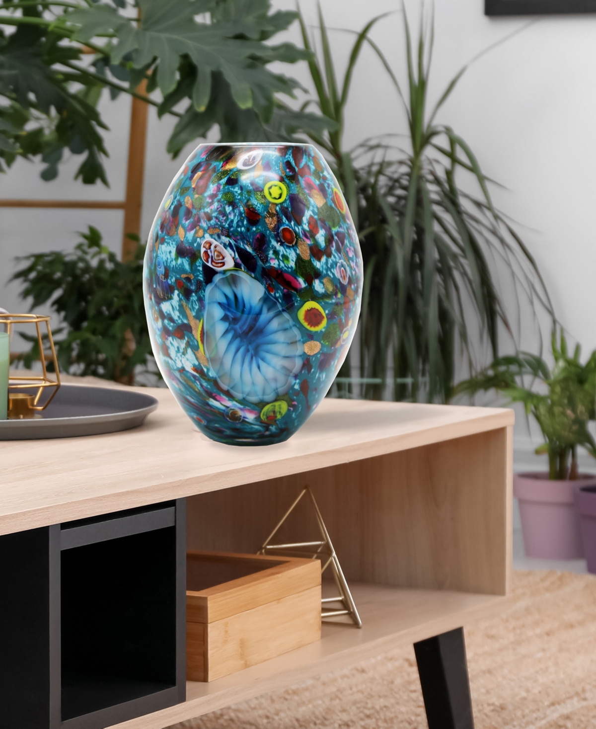 Dale Tiffany Estrada Art Glass Vase In Multi