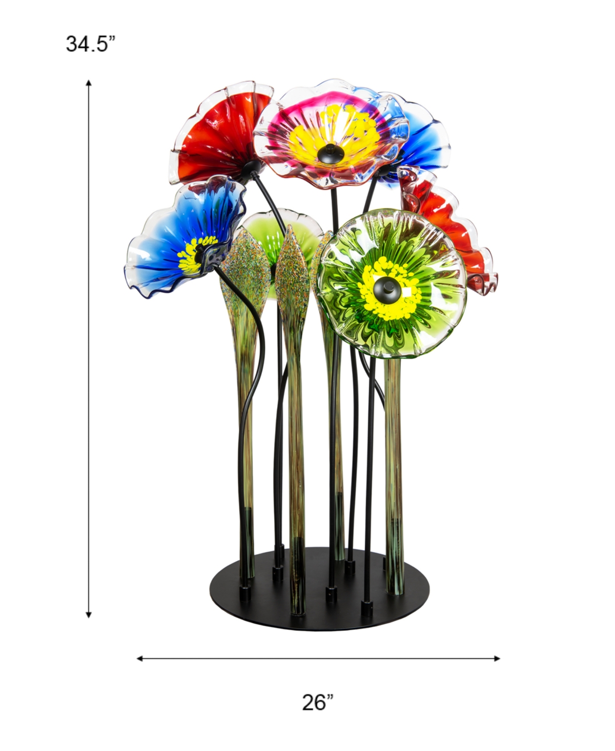 Dale Tiffany 34.5" 7-plate Art Glass Sculpture In Multi