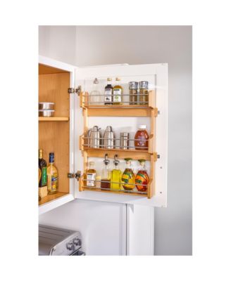 18" Kitchen Cabinet Door Mounted 3-Shelf Storage Spice Rack, 4SR-18