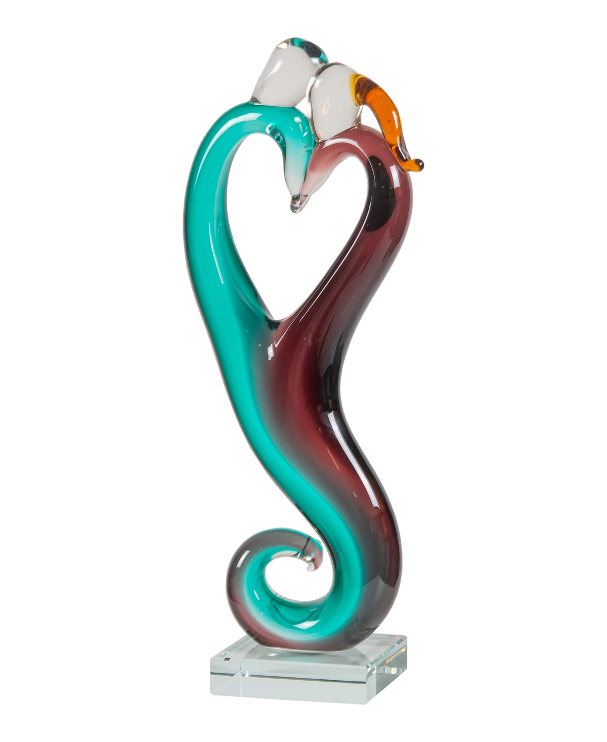 Dale Tiffany Unity Heart Art Glass Sculpture In Multi