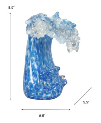 8.5" Laguna Wave Art Glass Sculpture