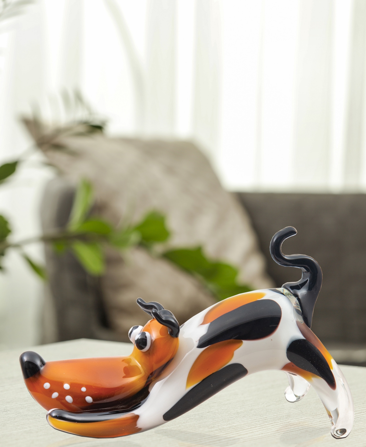 Dale Tiffany 6.25" Zainy Dog Art Glass Figurine