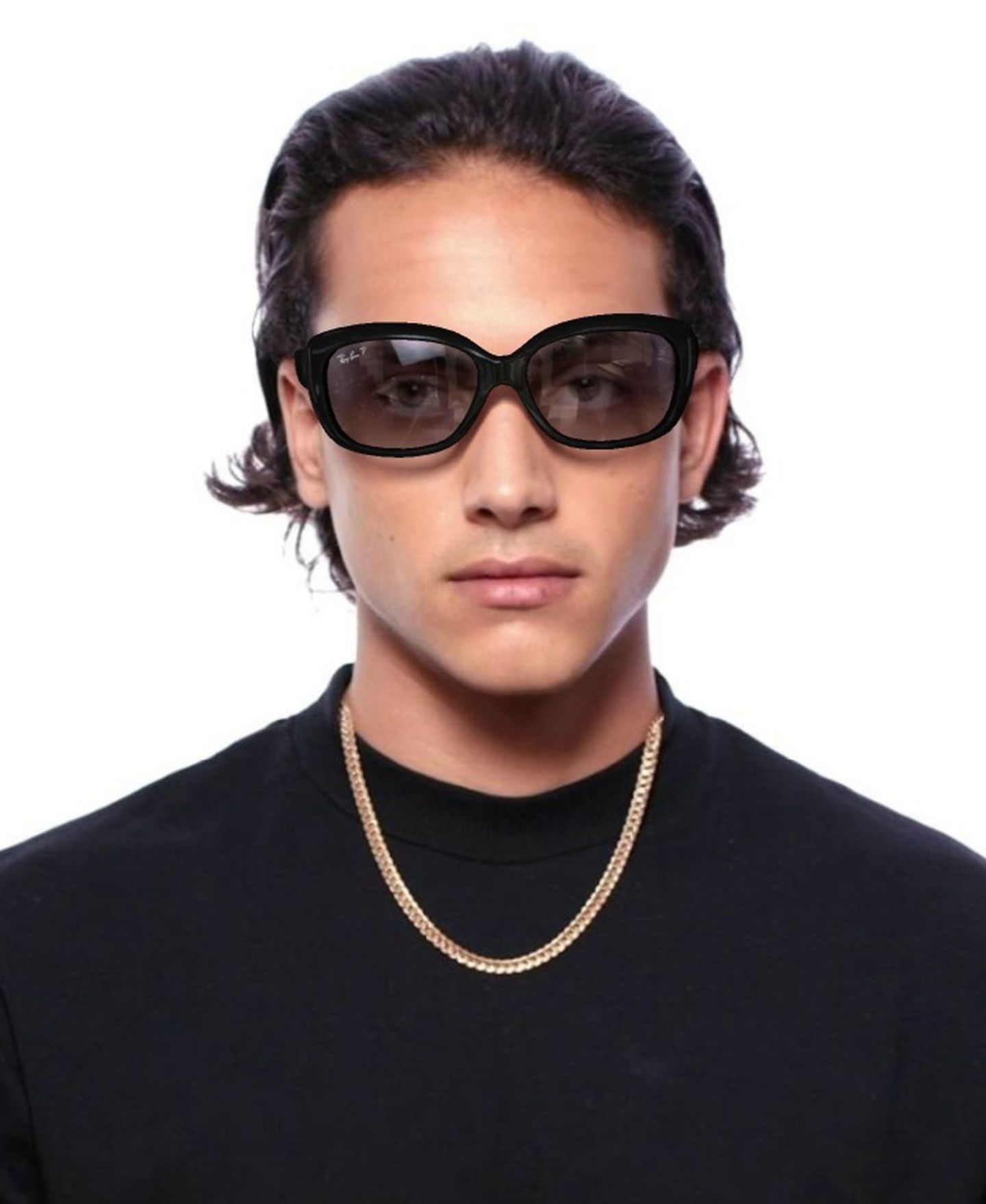 Женские солнцезащитные очки Ray-Ban Polarized Sunglasses, RB4101 Jackie Ohh, цвет: Чёрный / Серый — фото 8