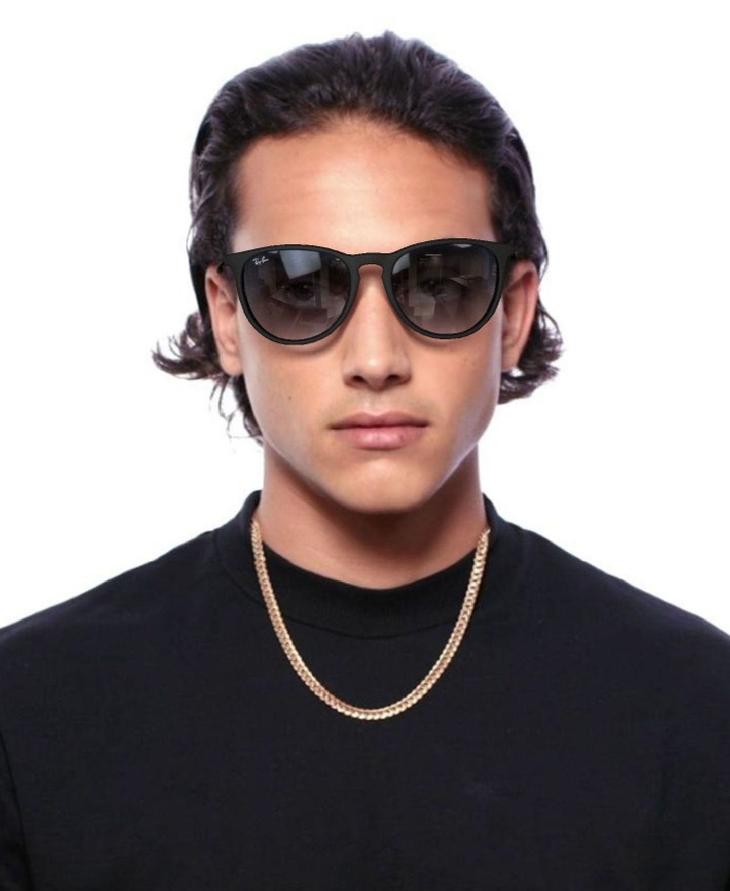 Женские солнцезащитные очки Ray-Ban Sunglasses, Erika Classic RB4171, цвет: Чёрный / Серый — фото 8