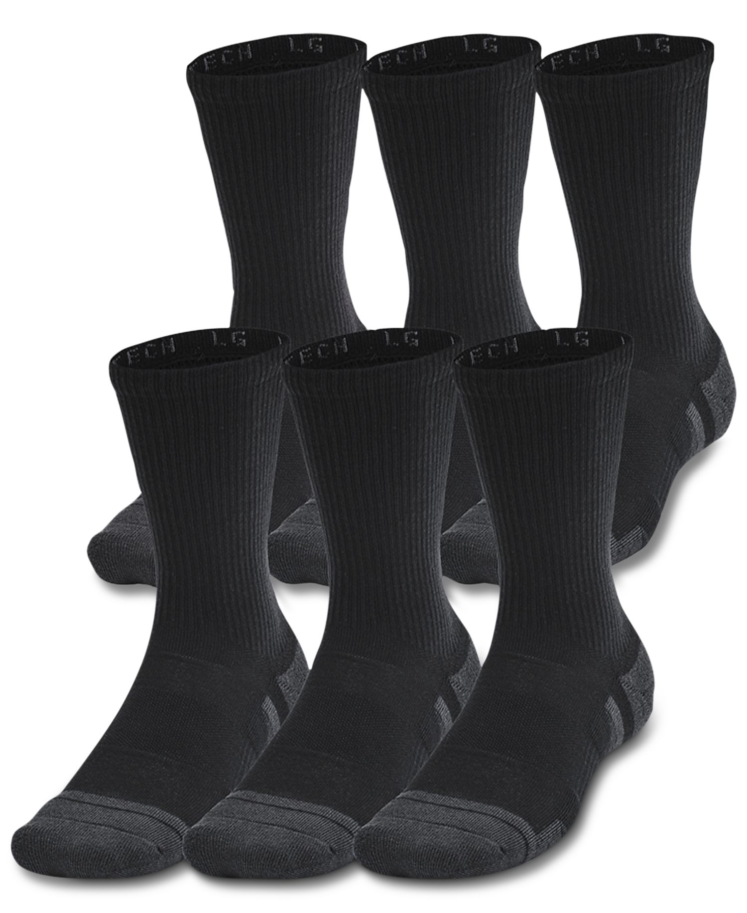 Unisex Performance Tech Crew Socks - 6-pack
