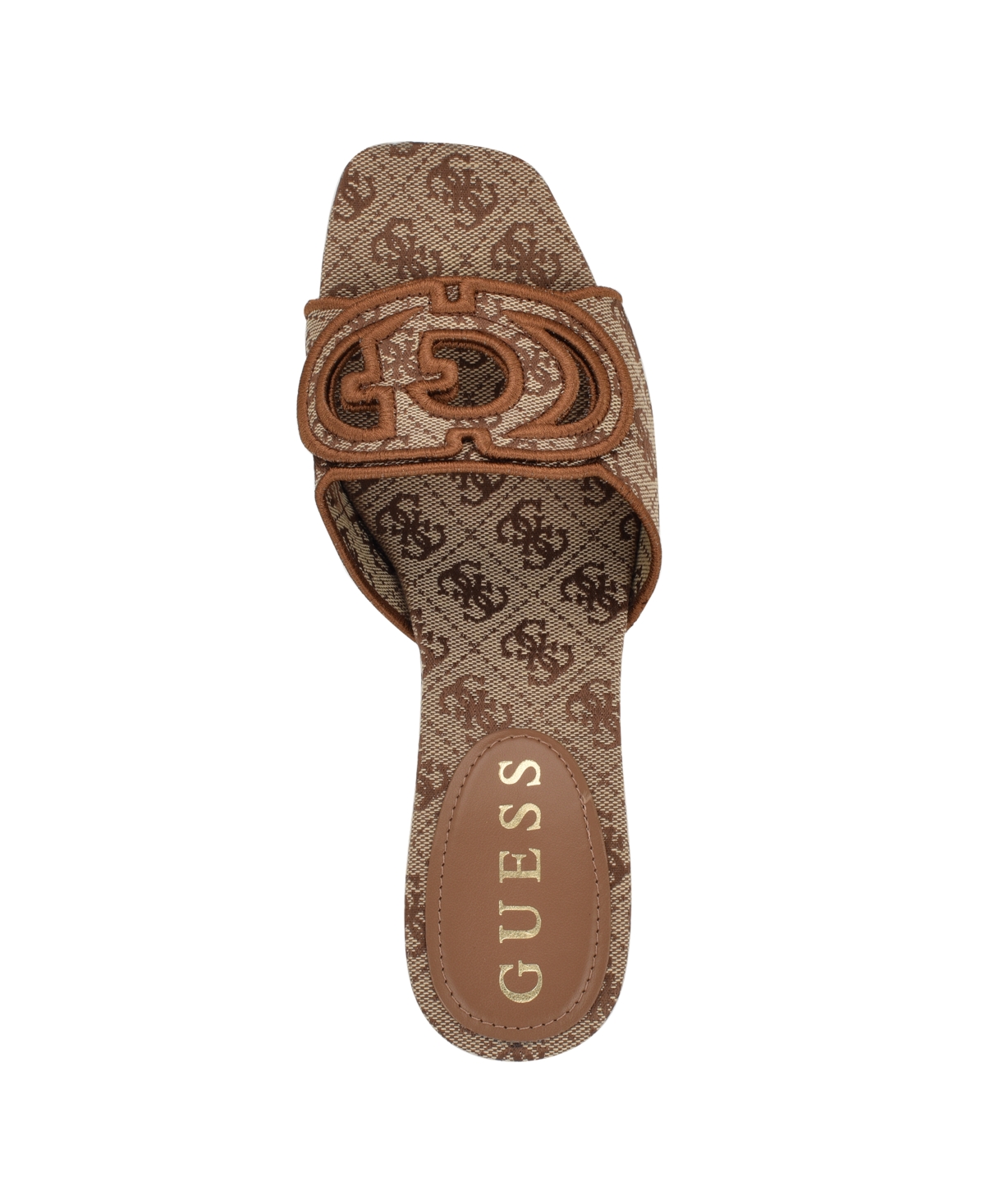 Guess Women's Galsee Quattro-g Cutout Block Heel Sandals In Brown
