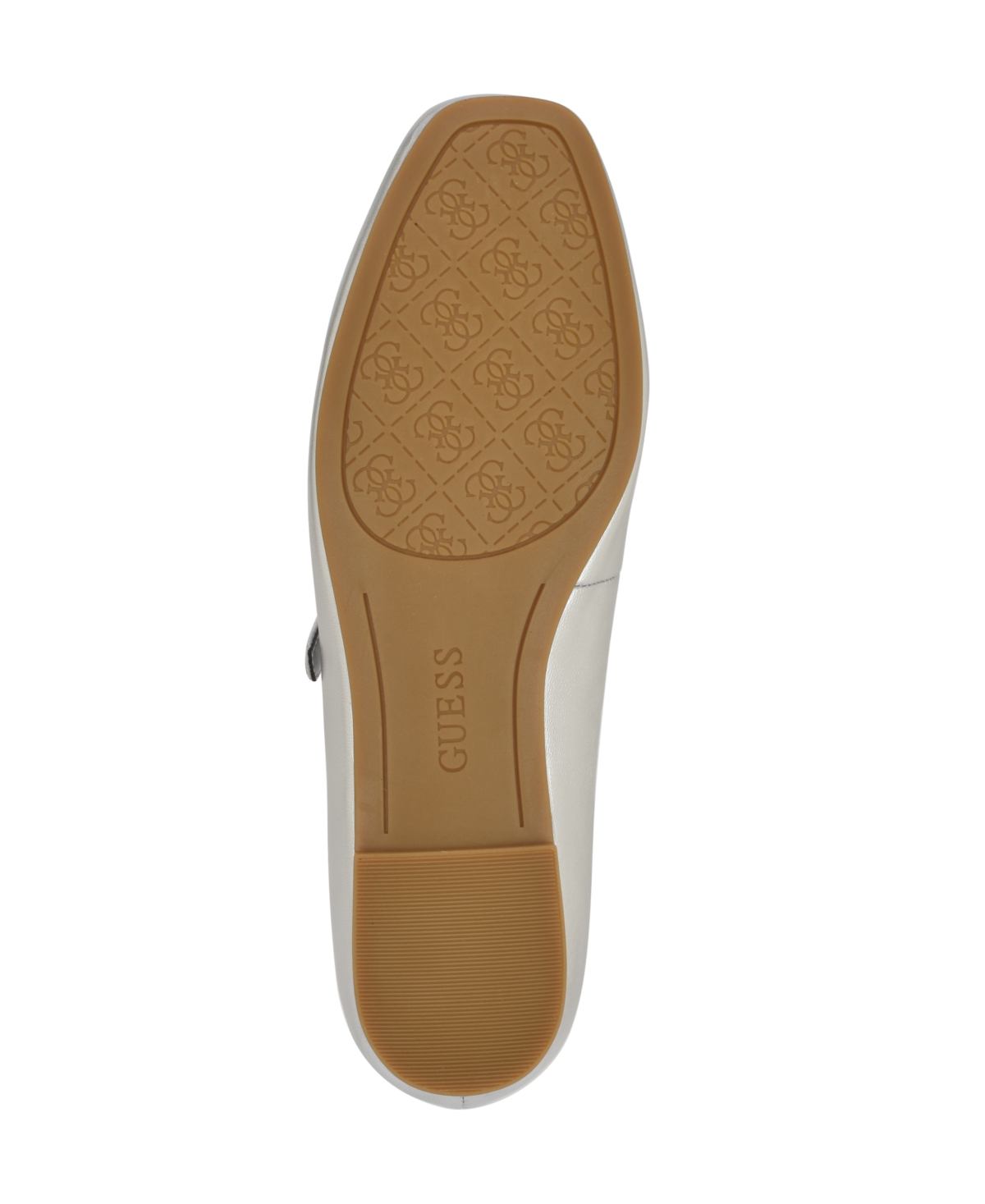 Guess Kayra Mary Jane Flat In Silver Leather