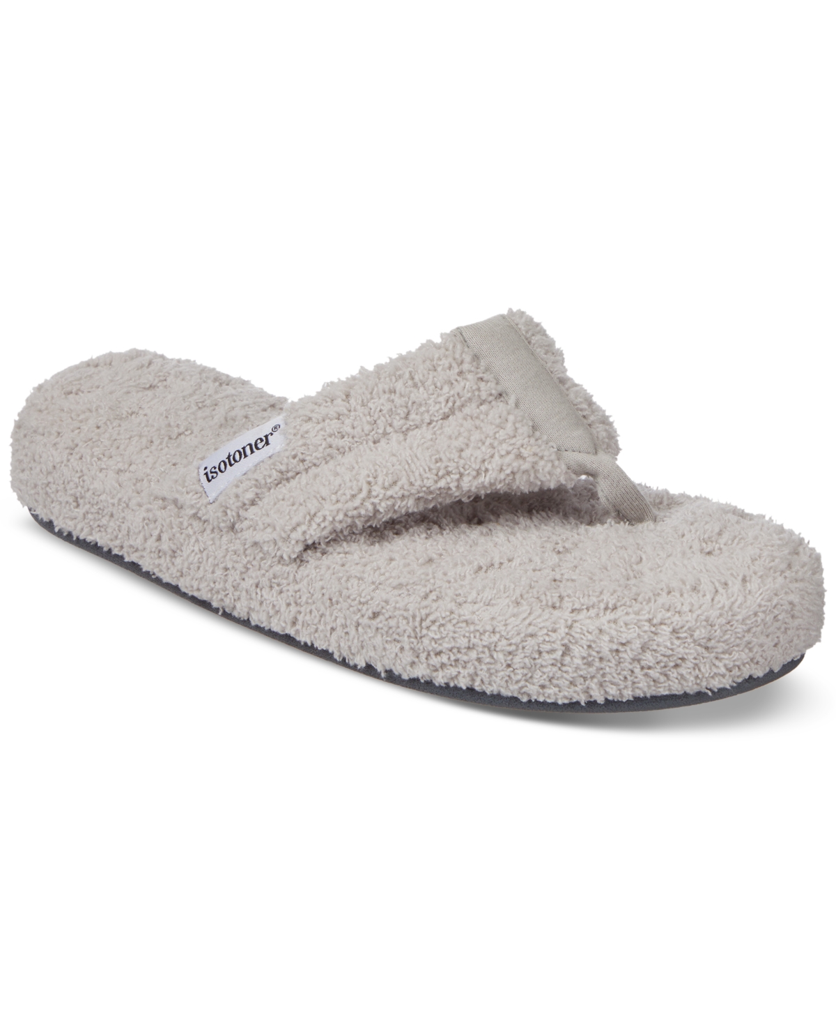 Shop Isotoner Signature Women's Joey Cozy Plush Thong Slippers In Light Grey