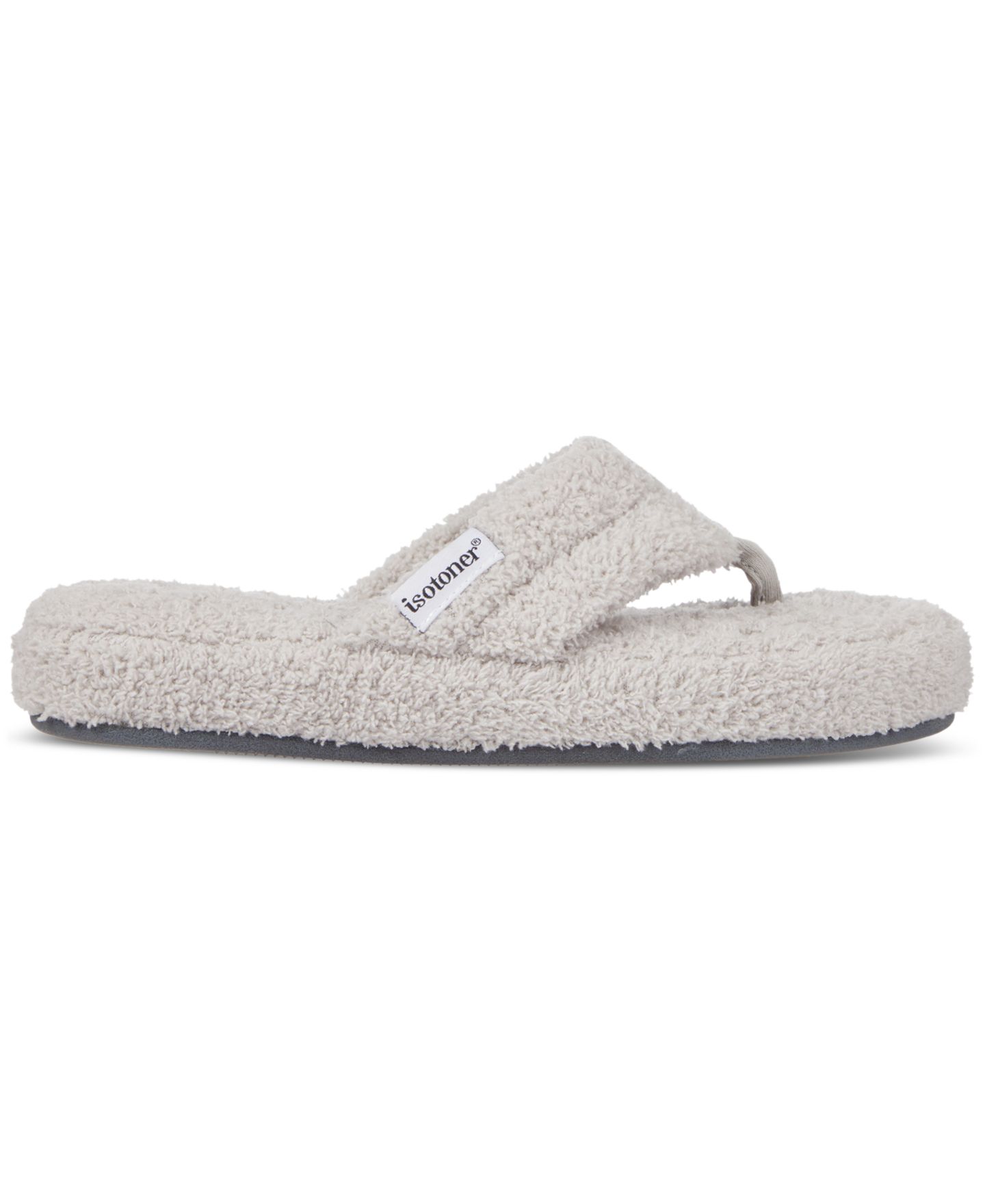 Женские тапочки Isotoner Signature Joey Cozy Plush Thong Slippers, цвет: Чёрный — фото 6