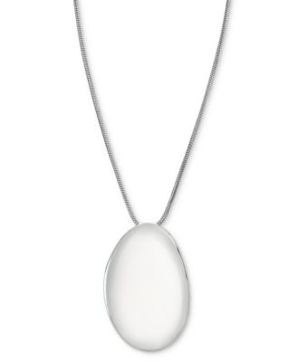 I.N.C. International Concepts - Silver-Tone Sculptural Disc Long Pendant Necklace, 33" + 3" extender