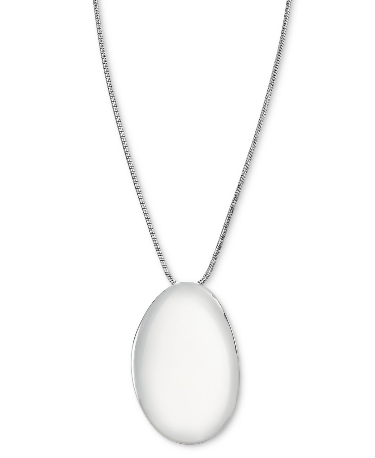 INC INTERNATIONAL CONCEPTS SILVER-TONE SCULPTURAL DISC LONG PENDANT NECKLACE, 33" + 3" EXTENDER, EXCLUSIVELY AT MACY'S 