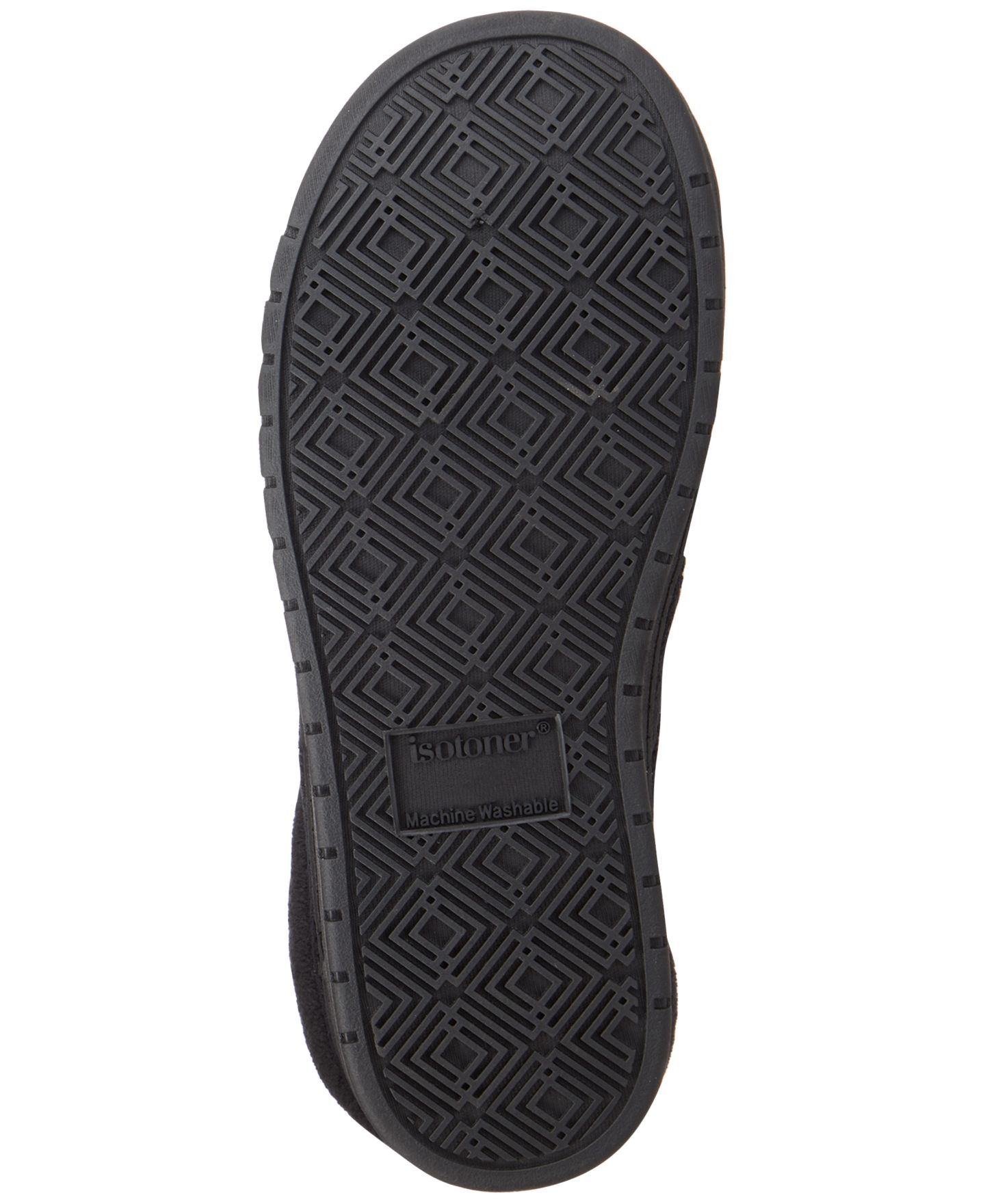Женские сабо Isotoner Signature Gemma Diamond Microterry Clog Slippers, цвет: Чёрный — фото 3