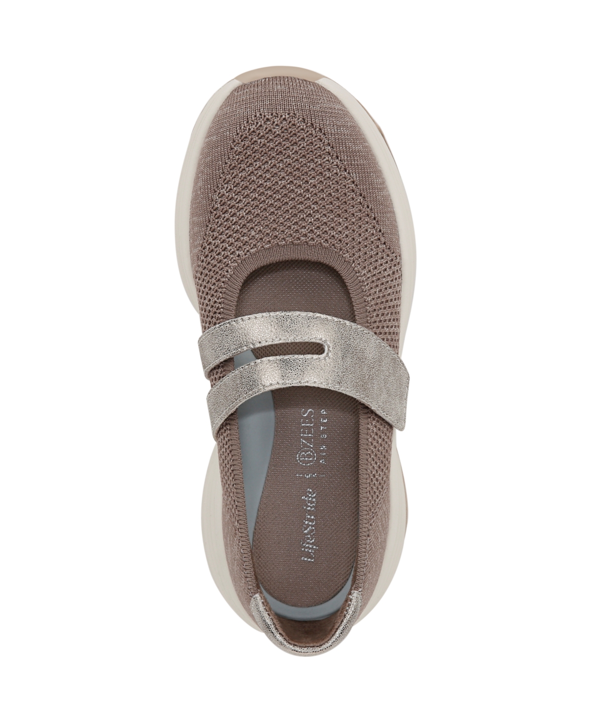 Shop Bzees Women's Intuition-knit Washable Mary Jane Sneakers In Latte Knit Fabric