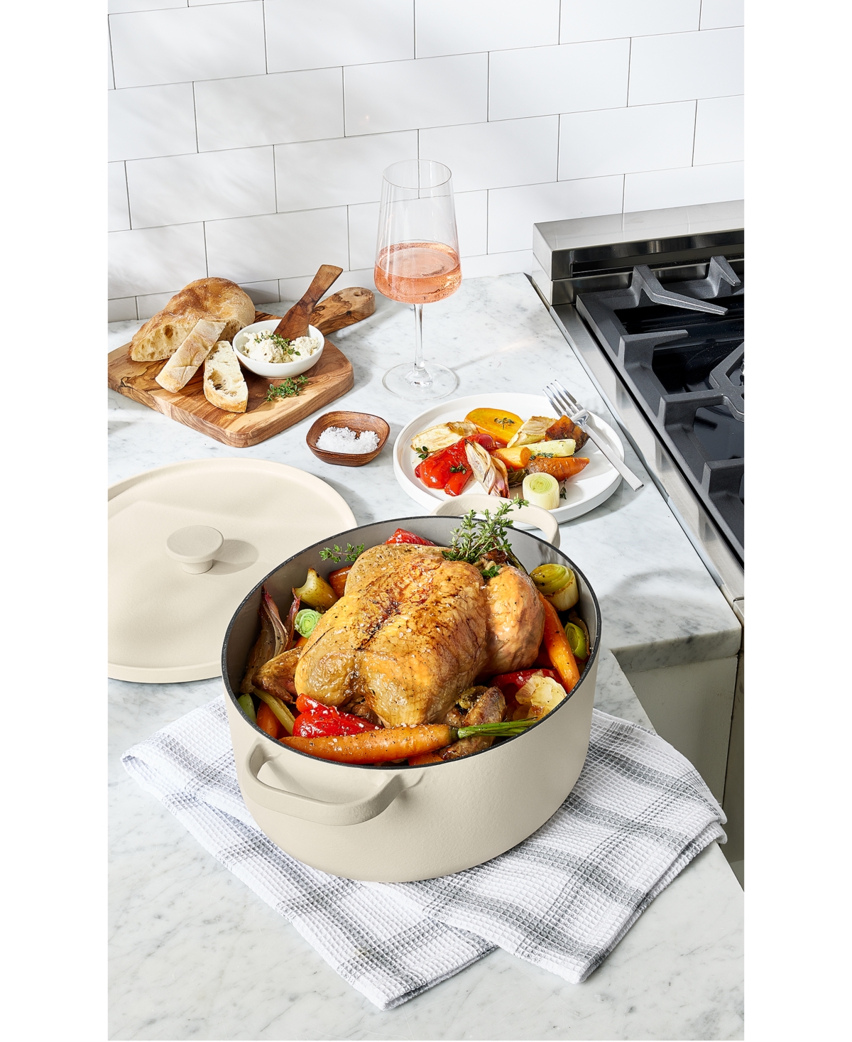 The Cellar Enameled Cast Iron 7-qt. Dutch Oven, Exclusively At Macy's In Cream
