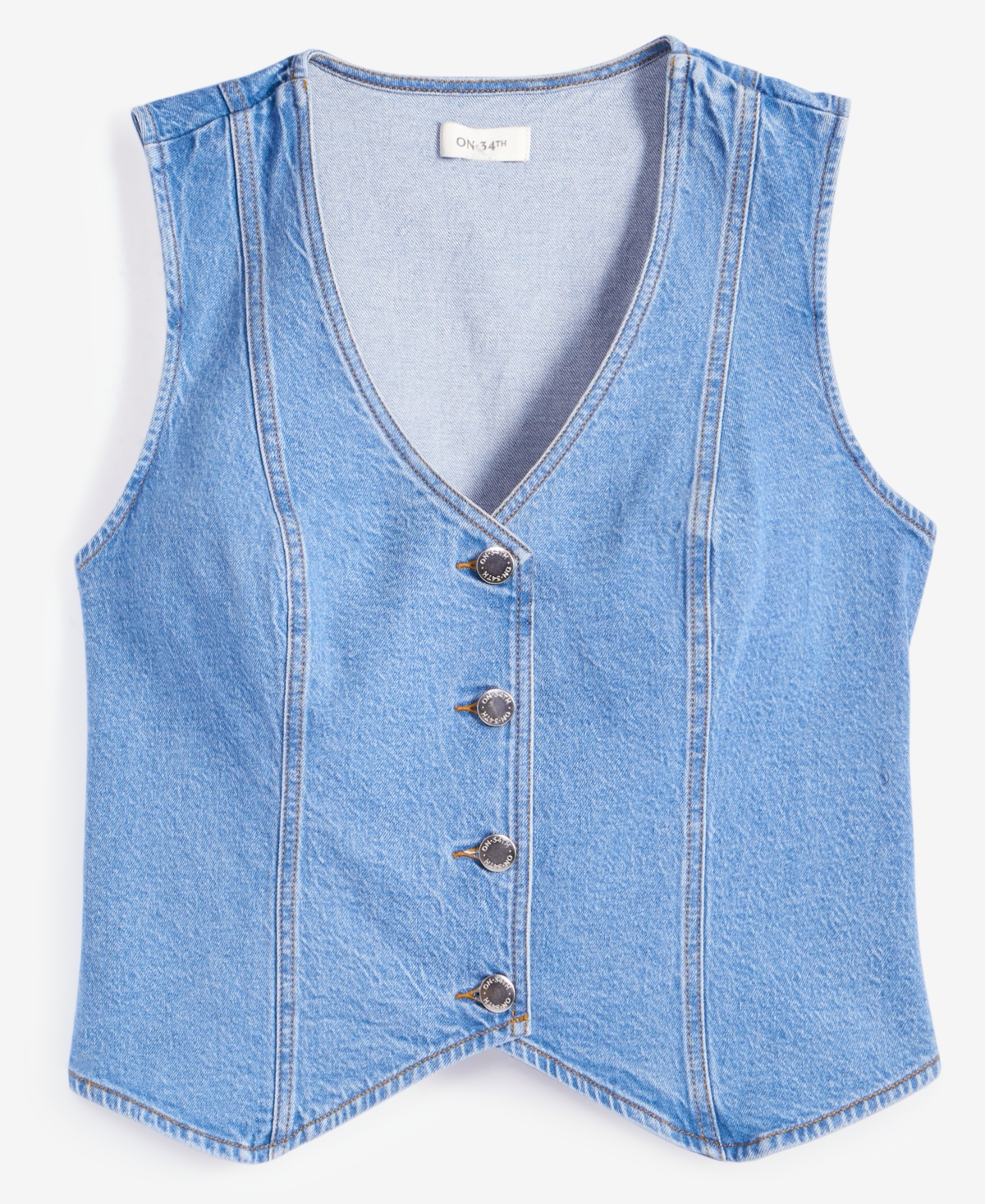 On 34th Women's Denim Vest, Exclusively At Macy's In Tinted Light