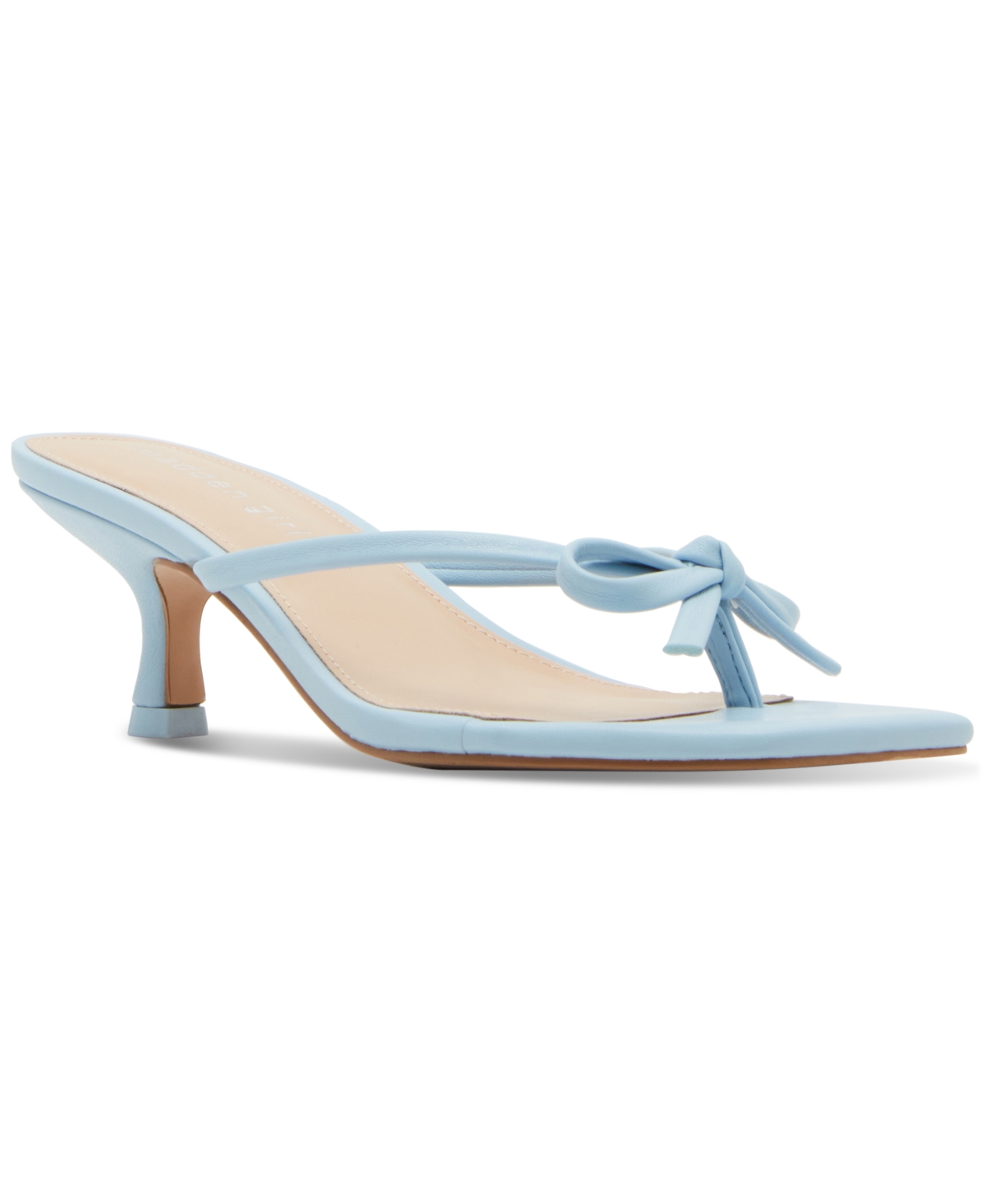 Madden Girl Charlotte Kitten-heel Bow Dress Sandals In Ice Blue