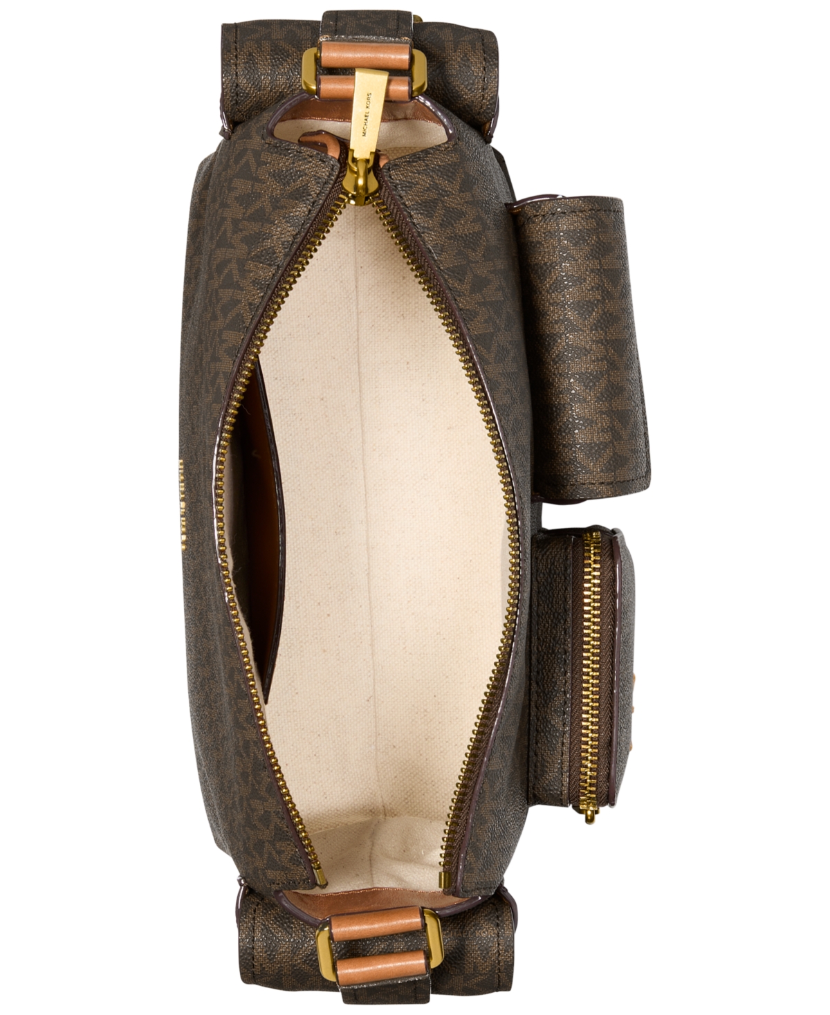 Michael Kors Michael  Dakota Small Pocket Shoulder Bag In Brown,acorn