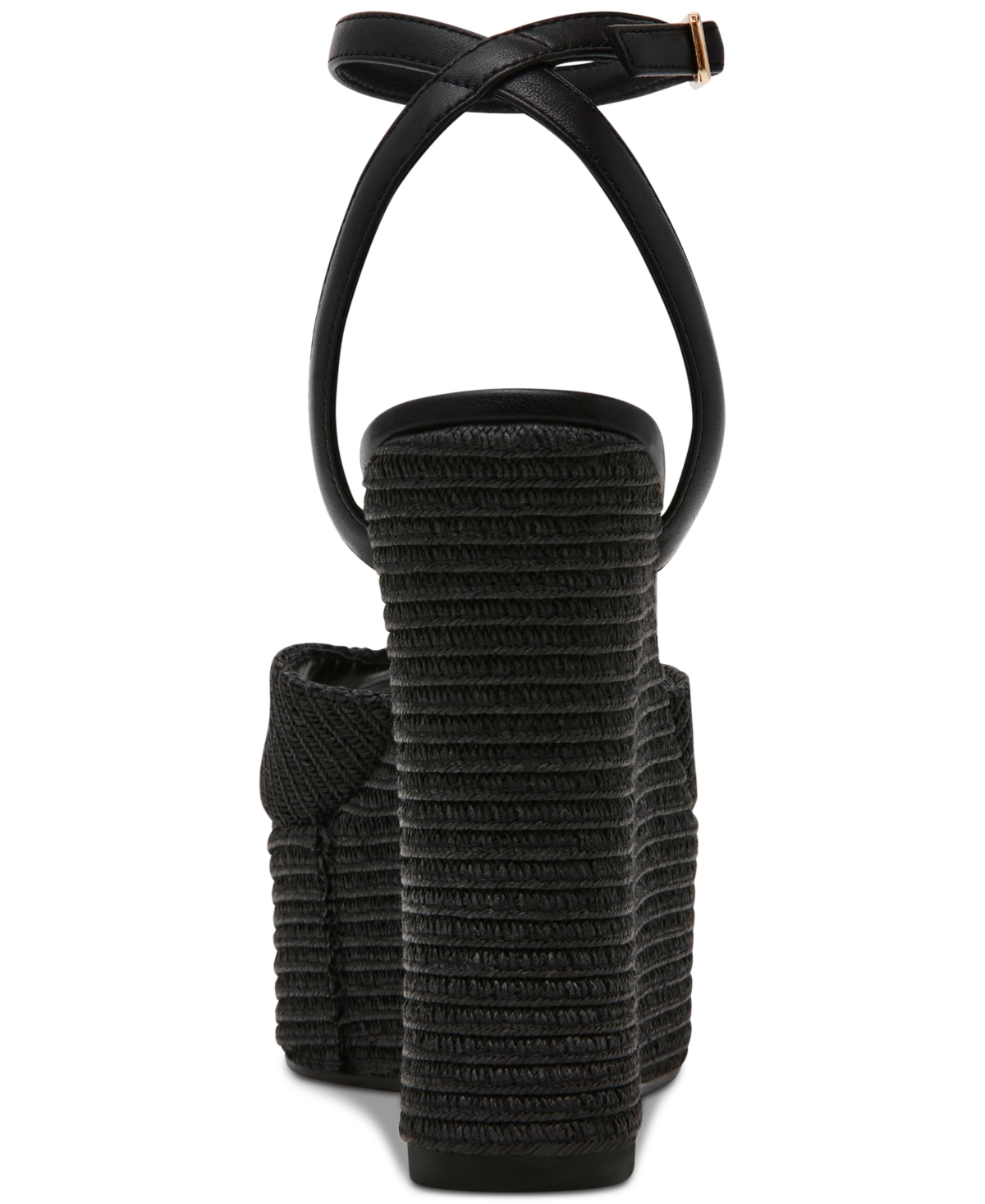 Steve Madden Women's Wanona Raffia Wedge Sandals In Black Raffia