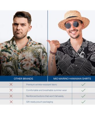 Mens Casual Button-Down Hawaiian Short Sleeve Shirt