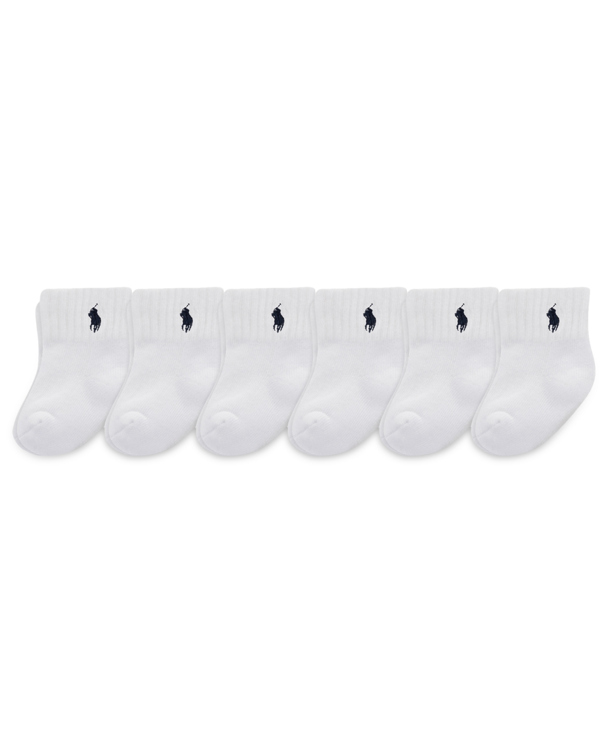 Polo Ralph Lauren Baby Boys Polo Baby Sport Quarter Socks, 6 Pack In Dark Blue
