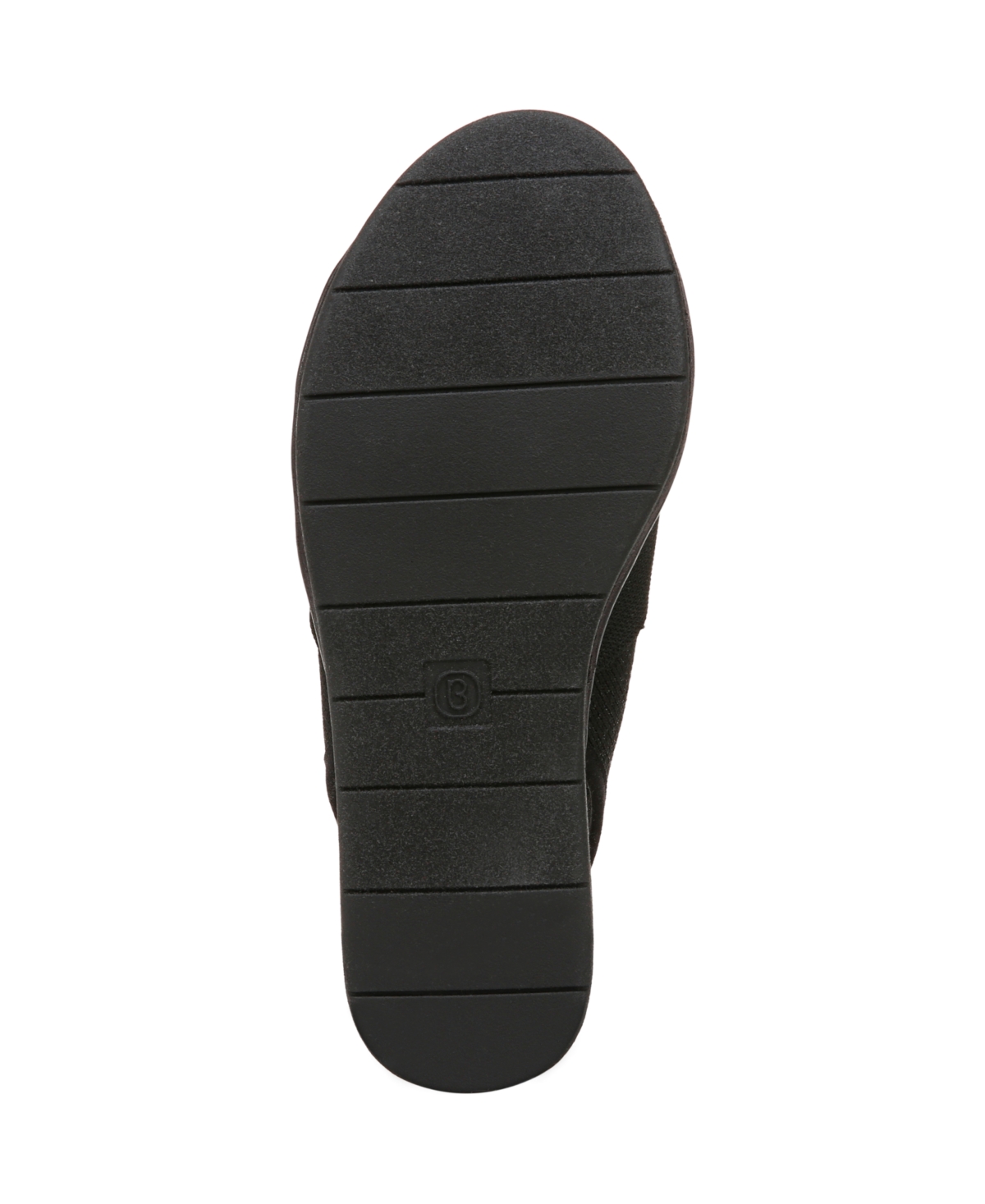 Bzees Bell Slingback Wedge Sandal In Black Knit Fabric