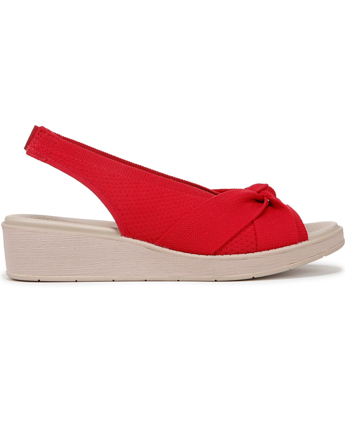 Bzees Bell Slingback Wedge Sandal In Fire Red Knit Fabric