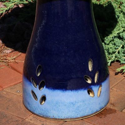 Outdoor Weather-Resistant Garden Patio Classic High-Fired Smooth Ceramic Hand-Painted Bird Bath