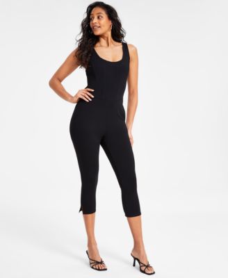 Bar III - Women's Corset-Style Sleeveless Capri Romper