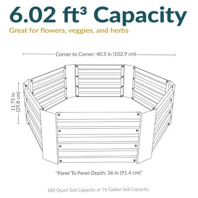 11.75" H Raised Metal Garden Bed - Galvanized Raised Garden Bed Outdoor for Vegetables and Flowers - Brown - Hexagon