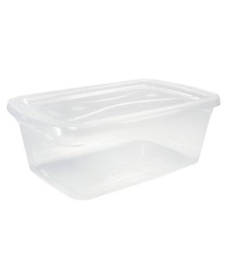 6 Qt Clear Plastic Indoor Storage Tub Tote Container &amp; Lid, 12 Pack