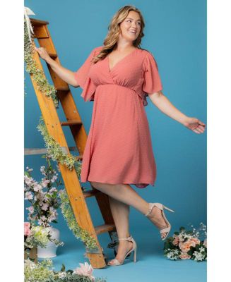Plus Size Florence Flutter Sleeve Dress